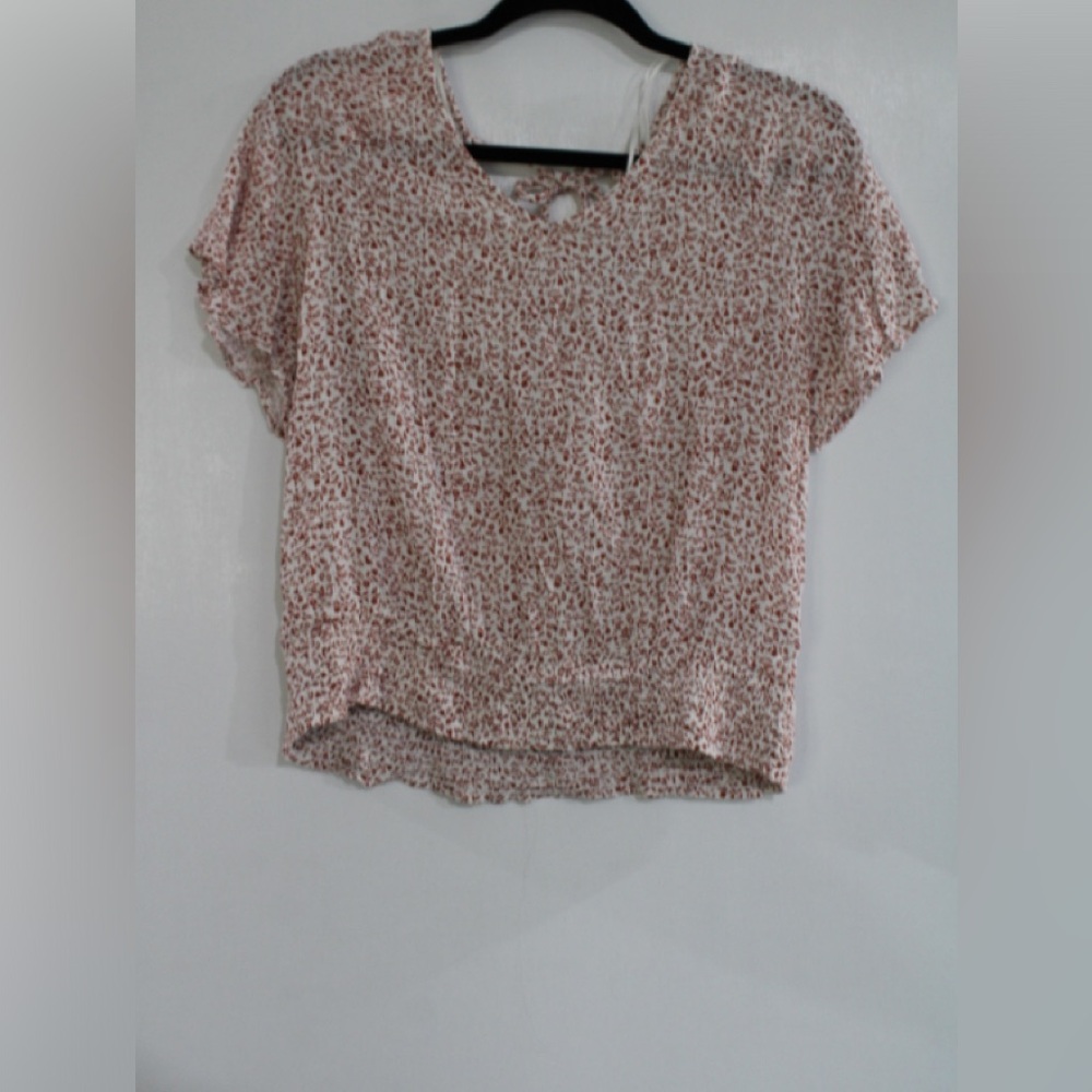 Paper Crane Shirt Color: Cream and Rust Size: L